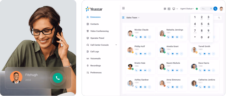 Teleofnieren mit Yeastar Linkus Mobile App für Business-Telefonie unterwegs.