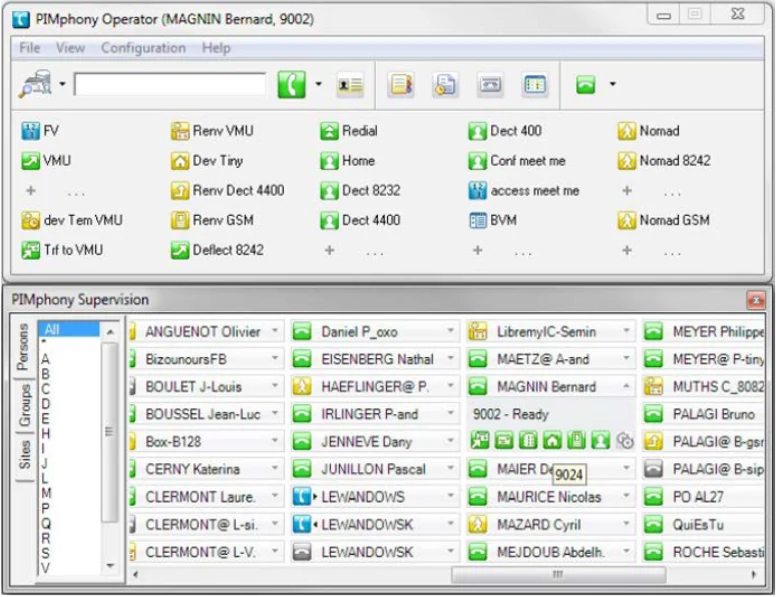 Alcatel PIMphony Operator mit Funktionstasten und Team-Supervision