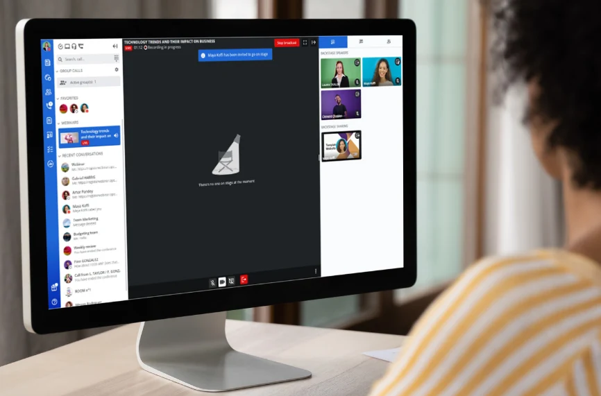 Videokonferenz mit Alcatel Rainbow am Arbeitsplatz