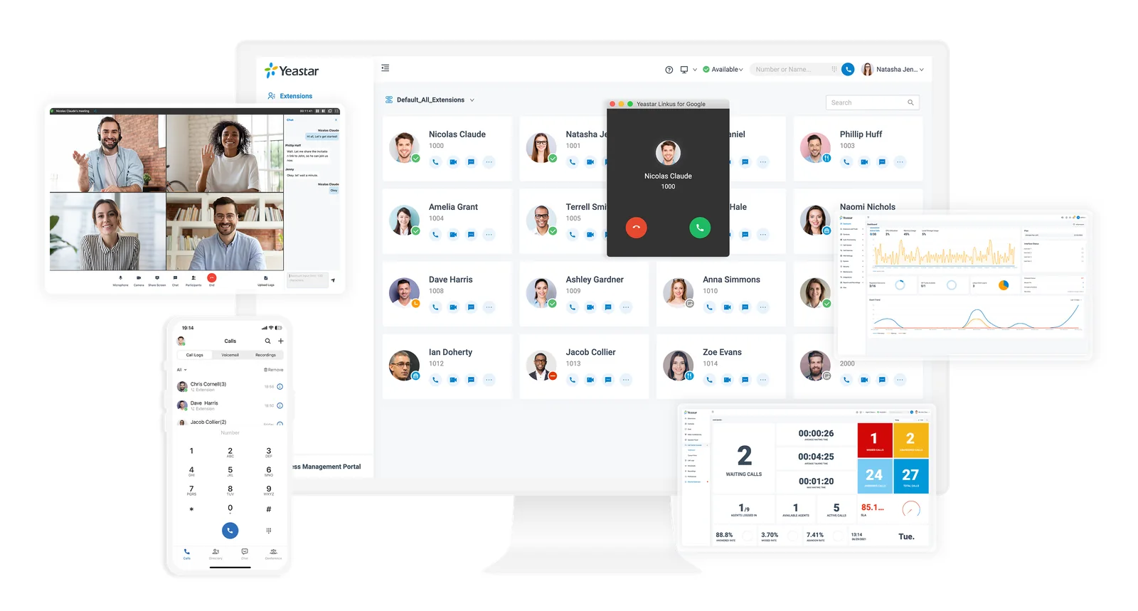 Yeastar P-Serie Telefonanlage mit Linkus Web-, Desktop- und Mobile-Client
